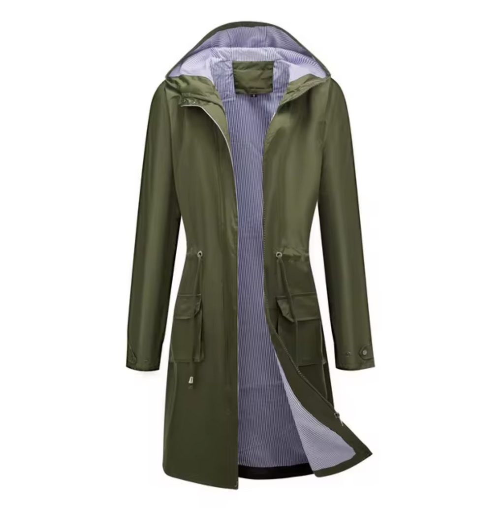 GR | Long waterproof hooded jacket for women