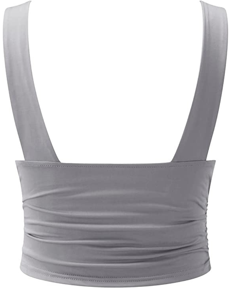 GR | Elegant Women's Top Chic Sleeveless Crop Top with V-Neck