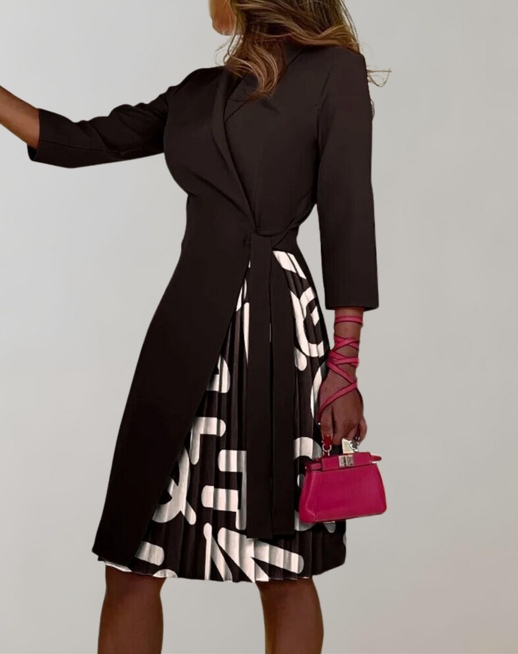 GR - Women's dress, printed, notched