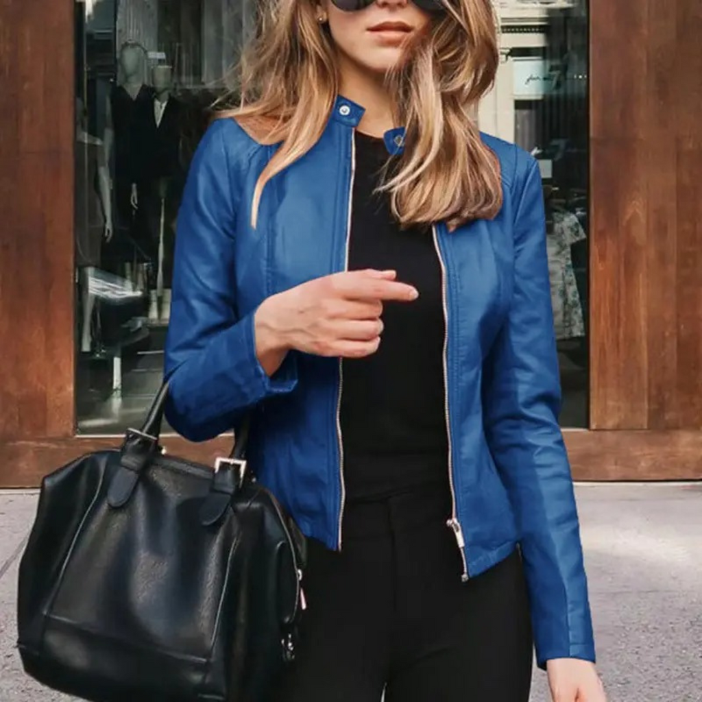 GR - women's leather motorcycle jacket