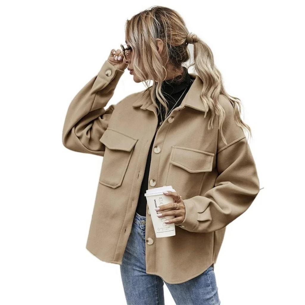 GR | Buttoned Jacket with Chest Pockets for Women