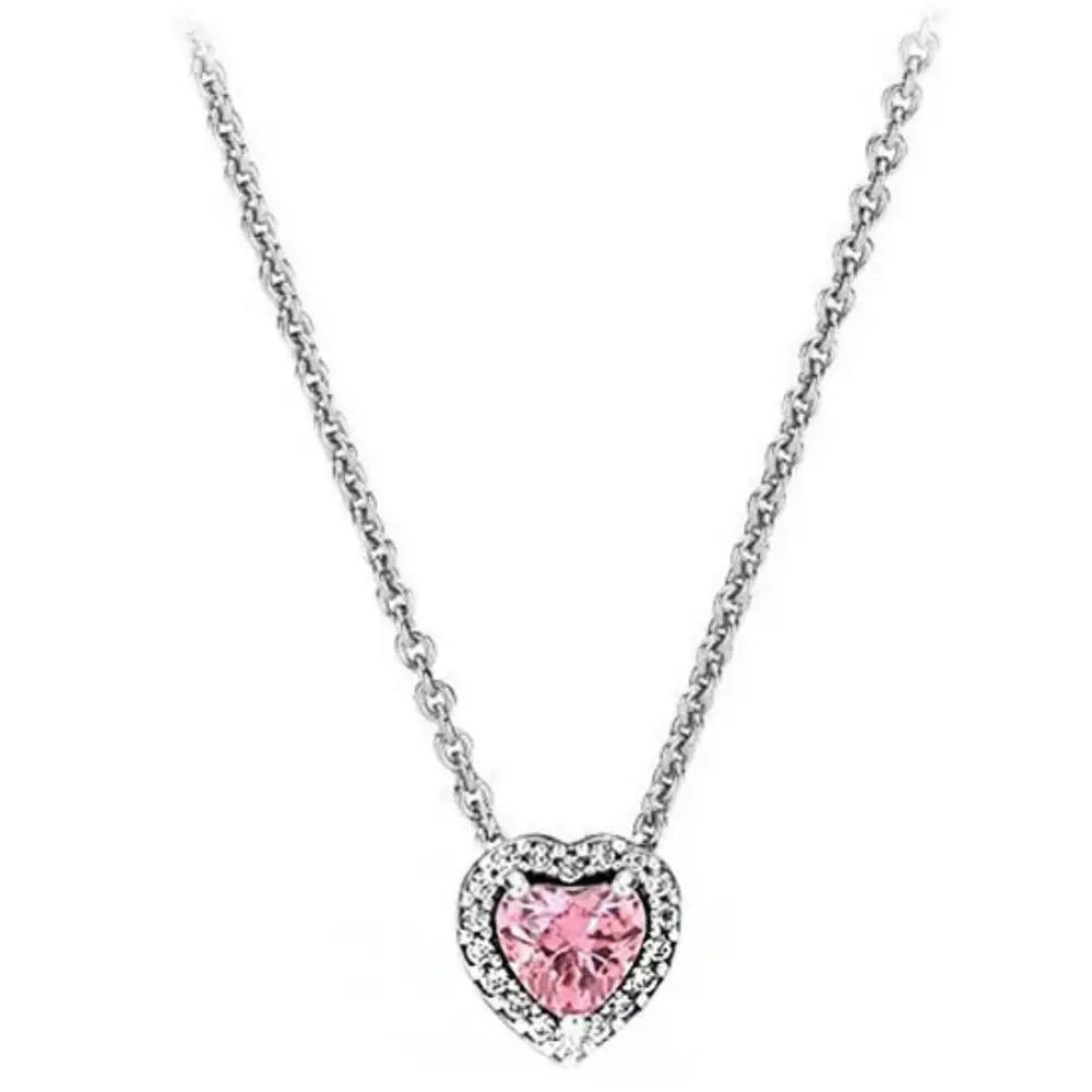 GR | Sterling Silver Eye-Blinding Heart-Shaped Pendant Necklace for Women