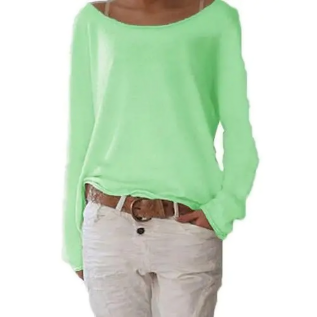GR | yellow sweatshirt with a round neck, simple and slim fit
