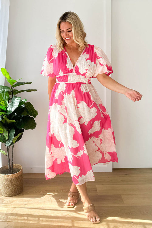 GR | Real Love Print Puff Sleeve Maxi Dress
