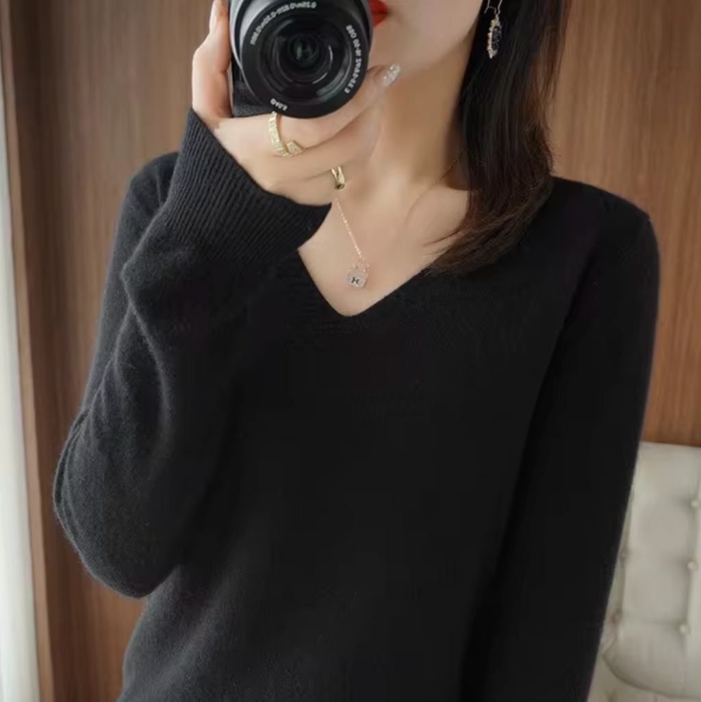 GR | V-Ausschnitt Strickpullover