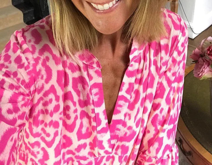 GR | Stylish summer dress with leopard print