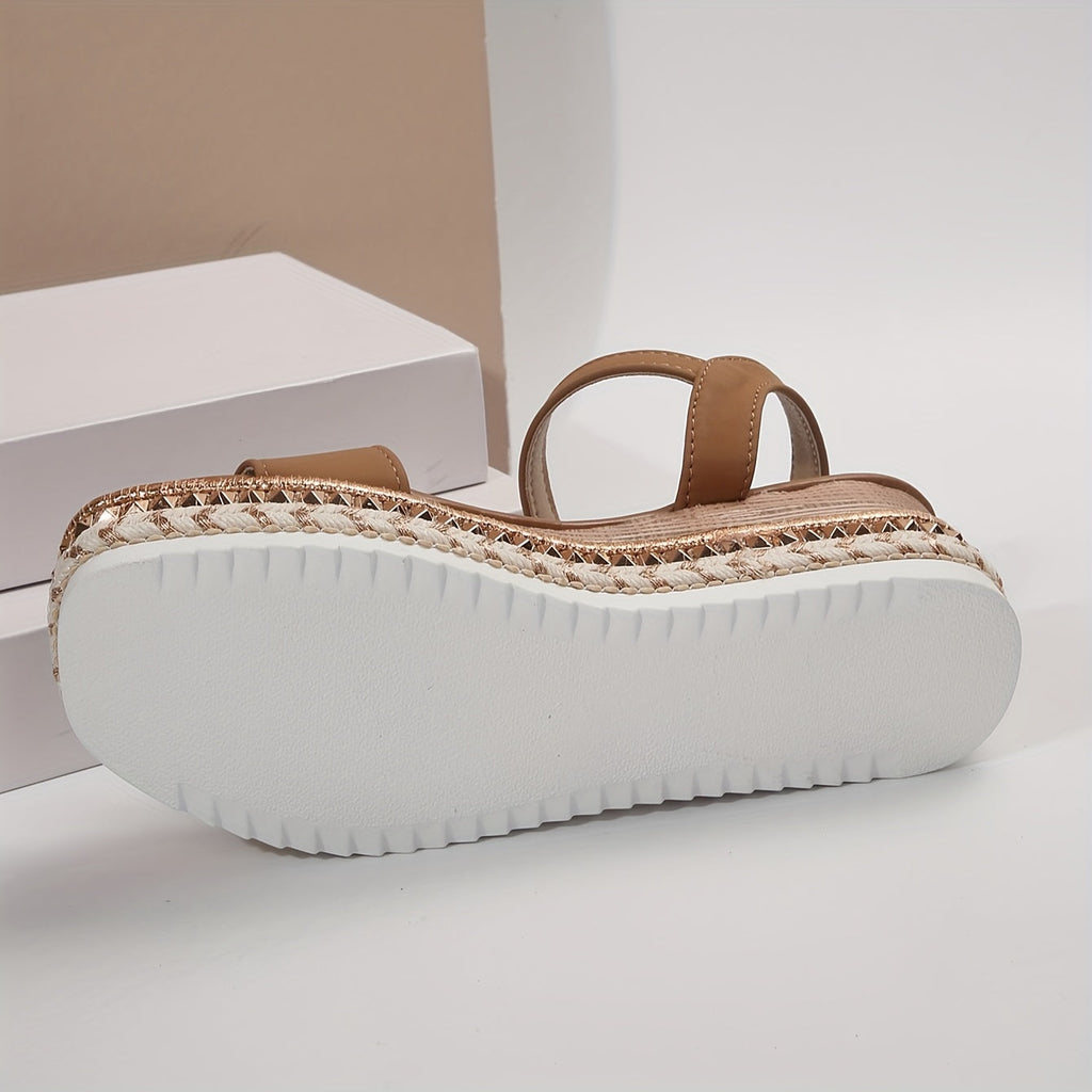 GR | Elegant Women's Buckle Comfort Platform Sandals