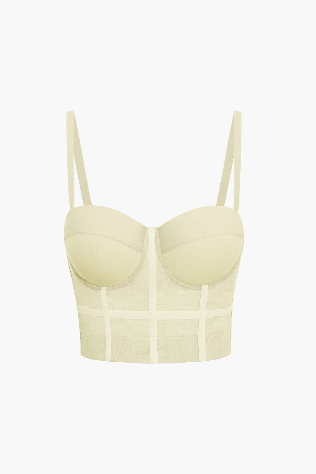GR | Figure-hugging bustier top with underwire cups and transparent mesh structure