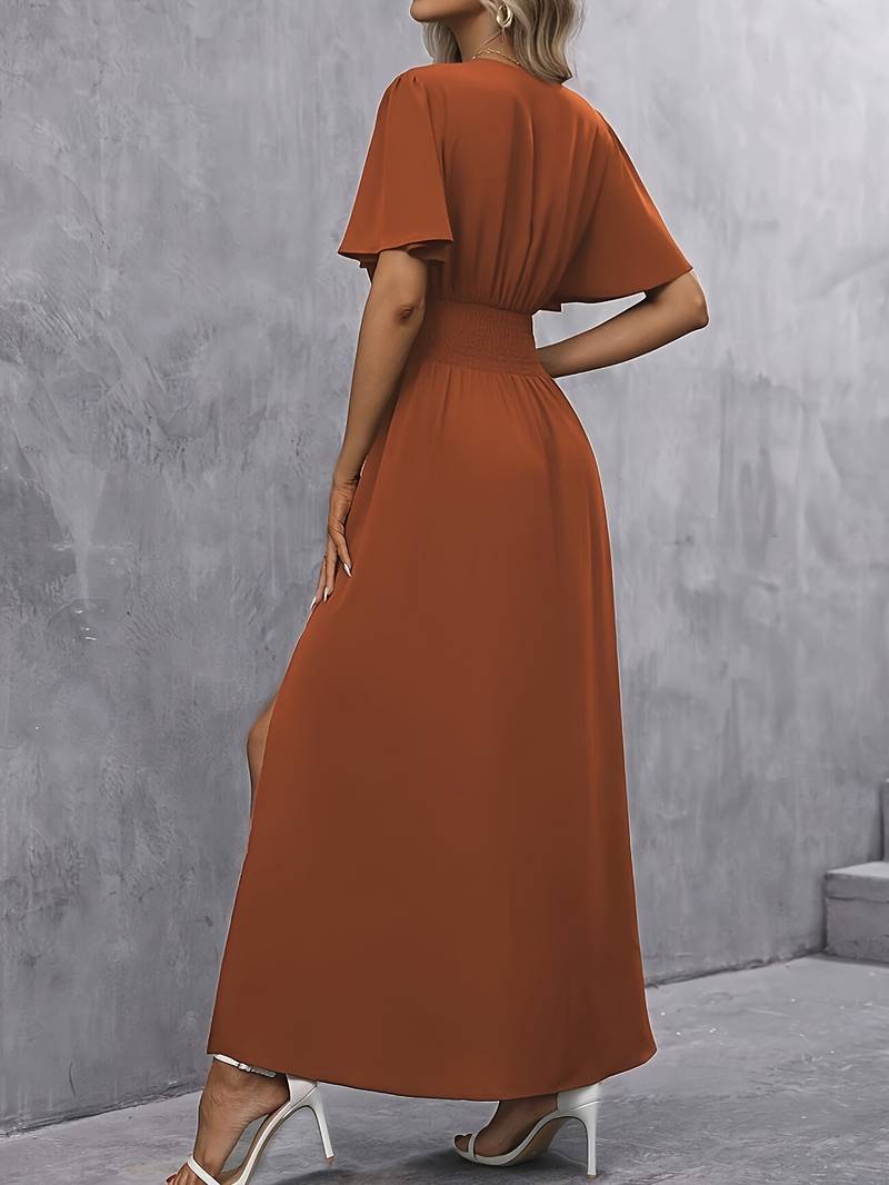 GR | Wickeloptik Plissierter Taillenkleid
