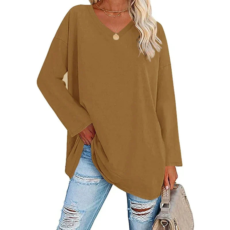 GR | V-Ausschnitt Gestrickter Top für Damen - Stilvoller und Bequemer Pullover