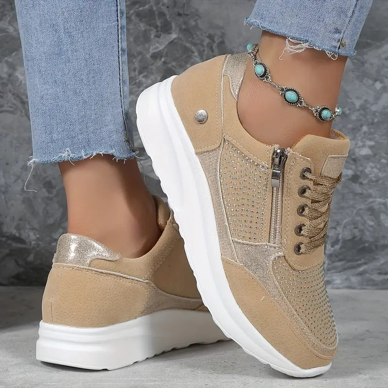 GR - Shiny crystal wedge sneakers