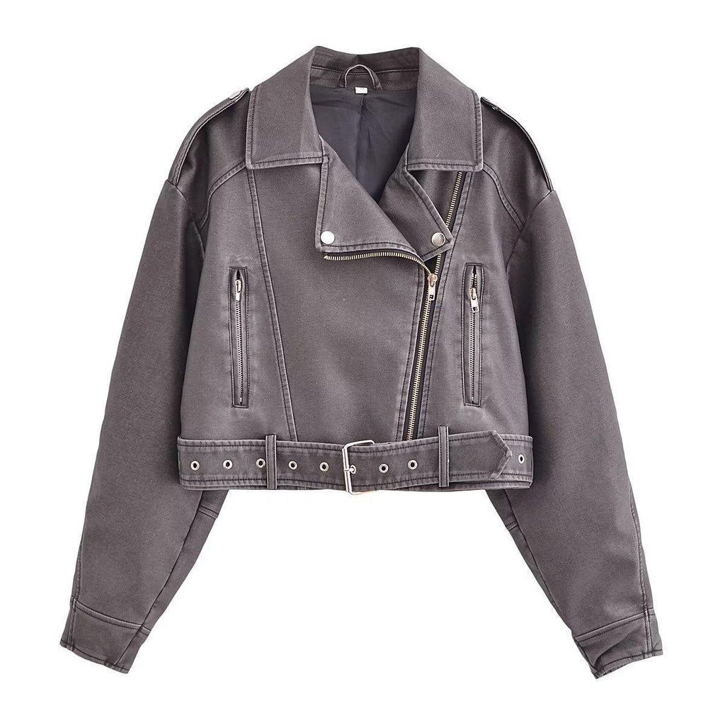 GR | Washable, Gradient Leather Jacket for Women*