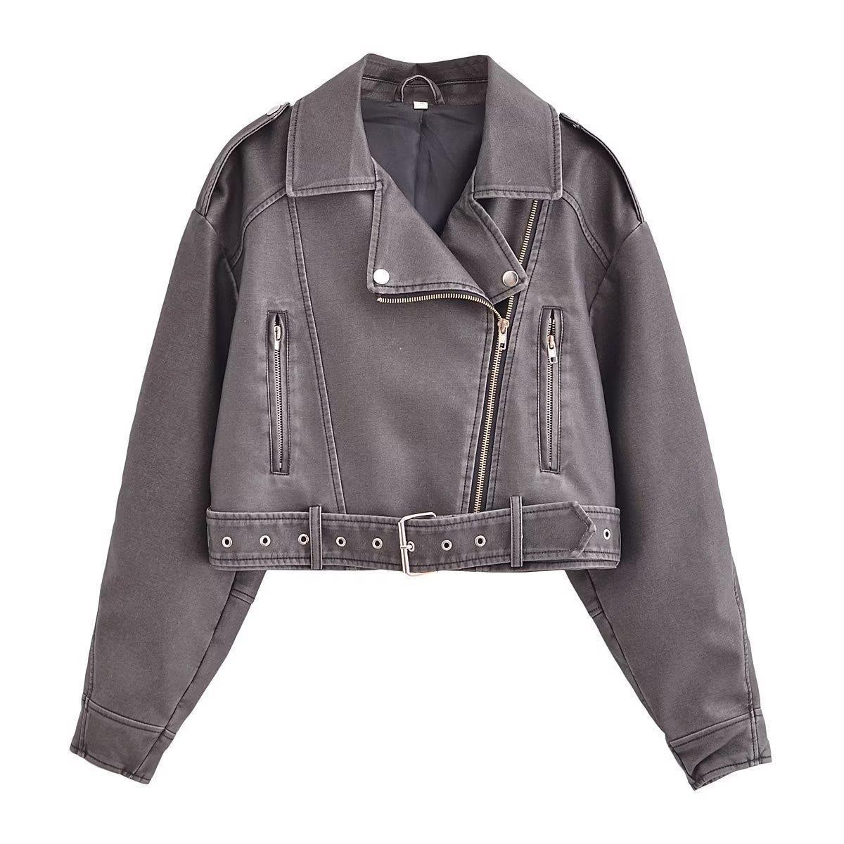 GR | Washable, Gradient Leather Jacket for Women*