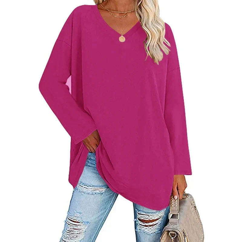 GR | V-Ausschnitt Gestrickter Top für Damen - Stilvoller und Bequemer Pullover