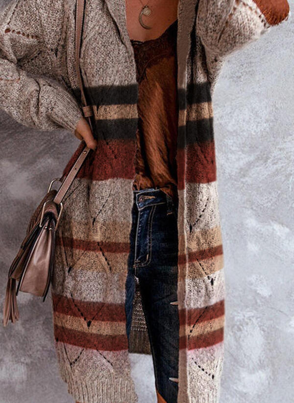 GR | Modische Strickjacke mit Kapuze