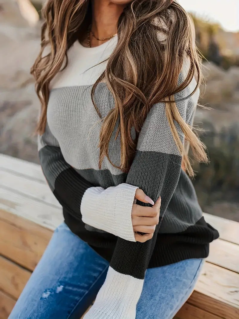 GR | Striped Knitted Women's Tops Stylish and Comfortable