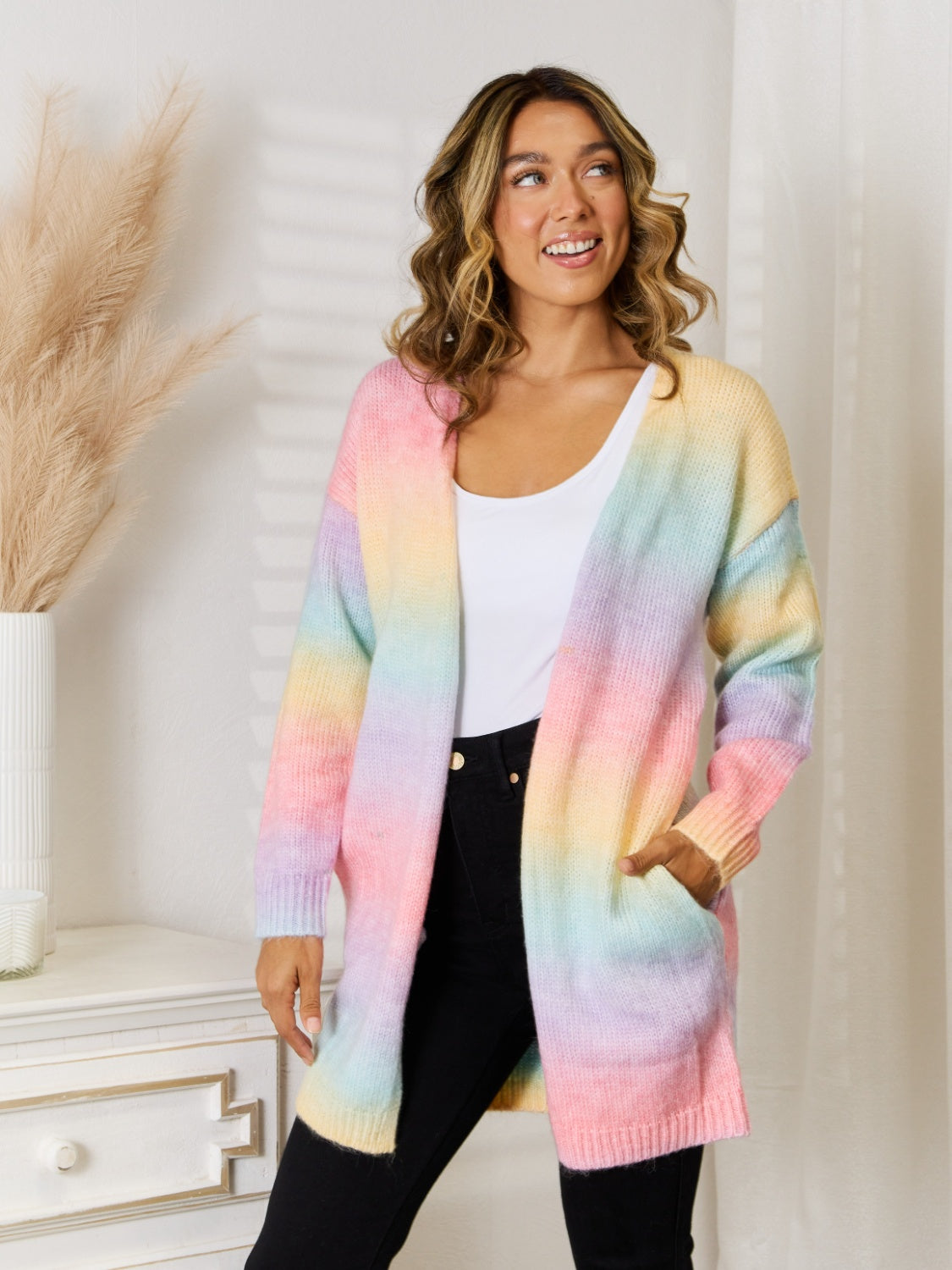 GR | Angel Wings Full Size Gradient Open Front Cardigan