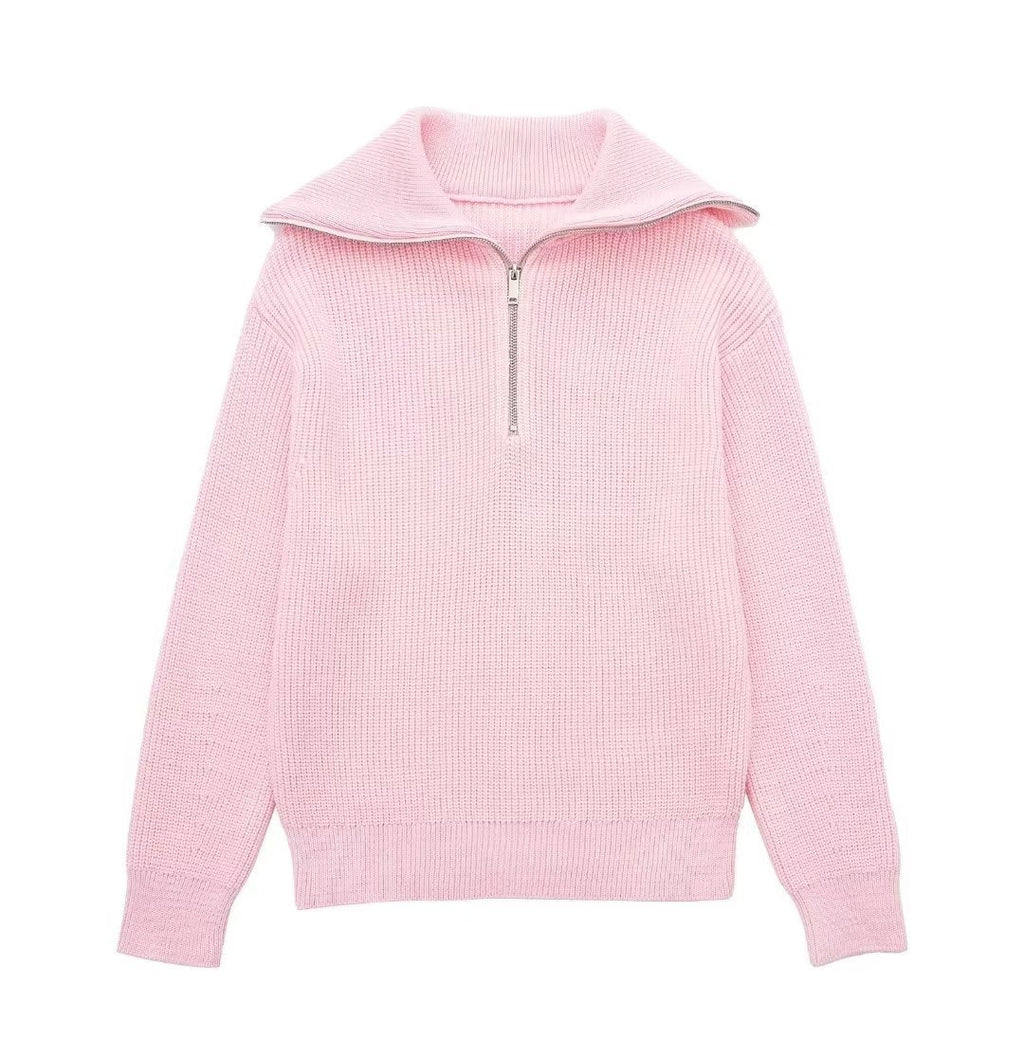 GR | All Match Wool Sweater with Open Collar