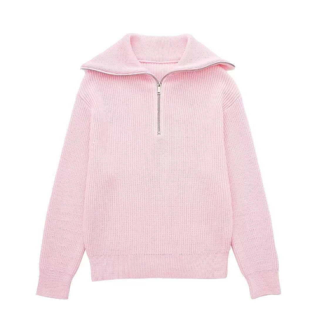 GR | All Match Wool Sweater with Open Collar