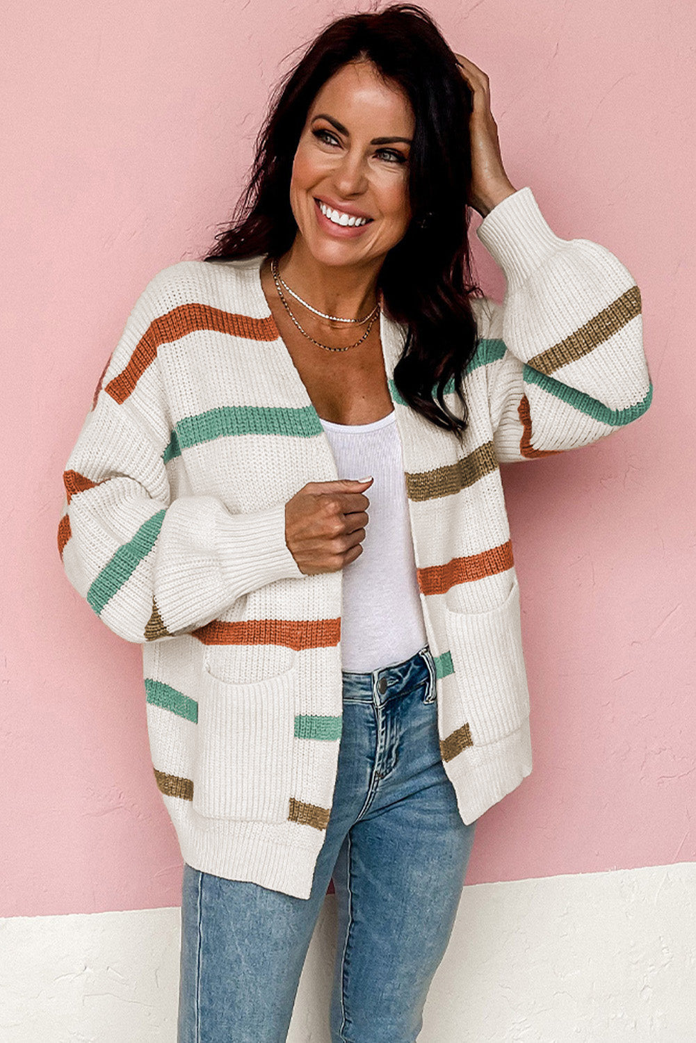 GR | Knitted Vest with Dropped Shoulders for Women 