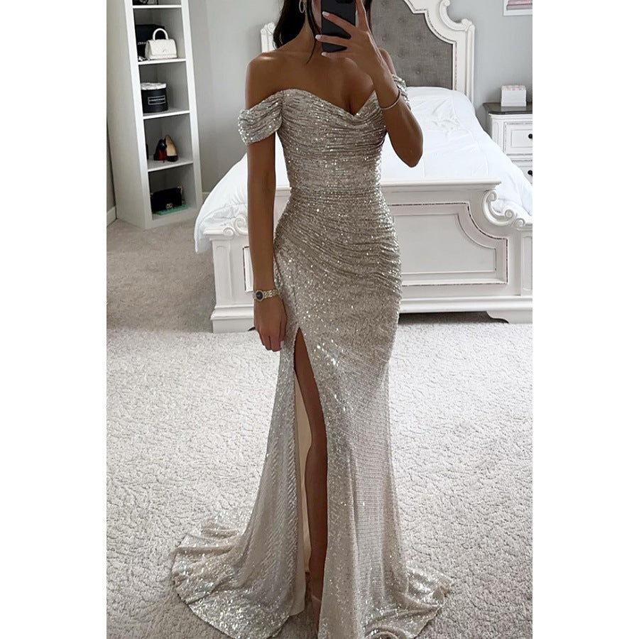 GR | Festive sequined dress with slit