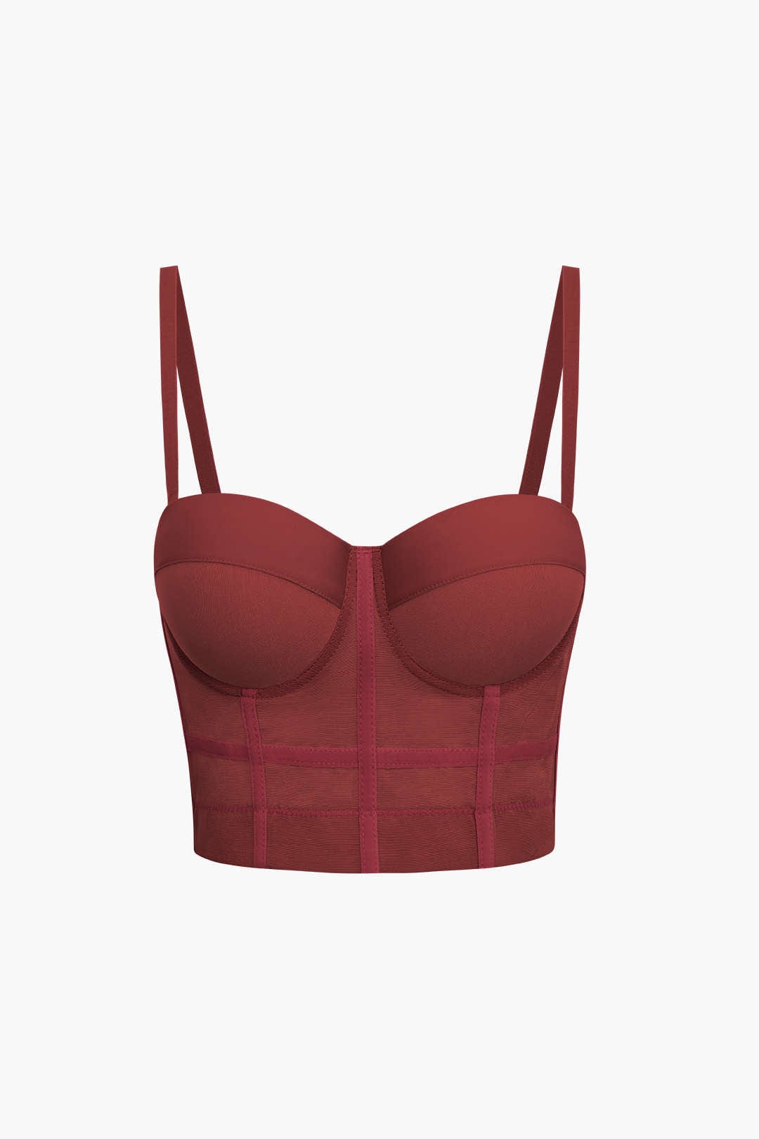 GR | Figure-hugging bustier top with underwire cups and transparent mesh structure