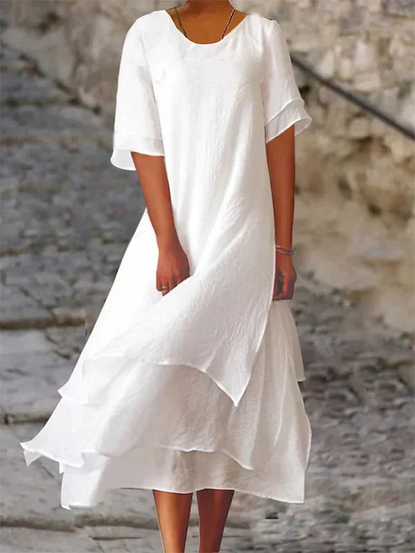 GR | Chic elegance block slit dress