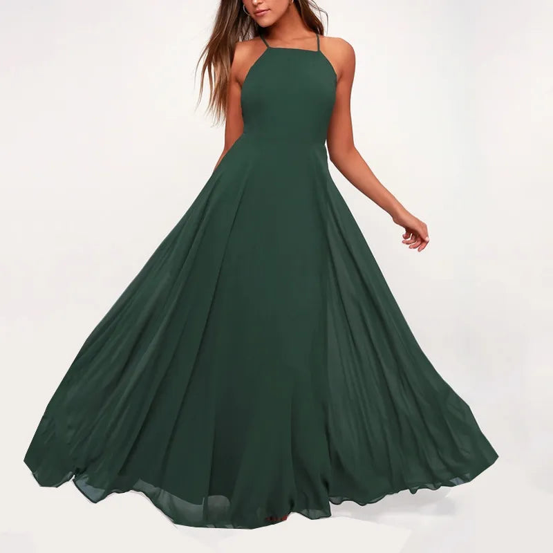 GR | Bridesmaid dress with belt on the back in the shape of a cross