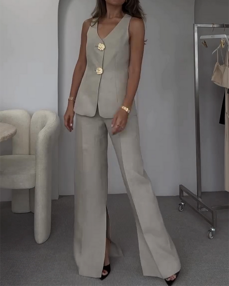 GR | Two-piece set with slit trousers