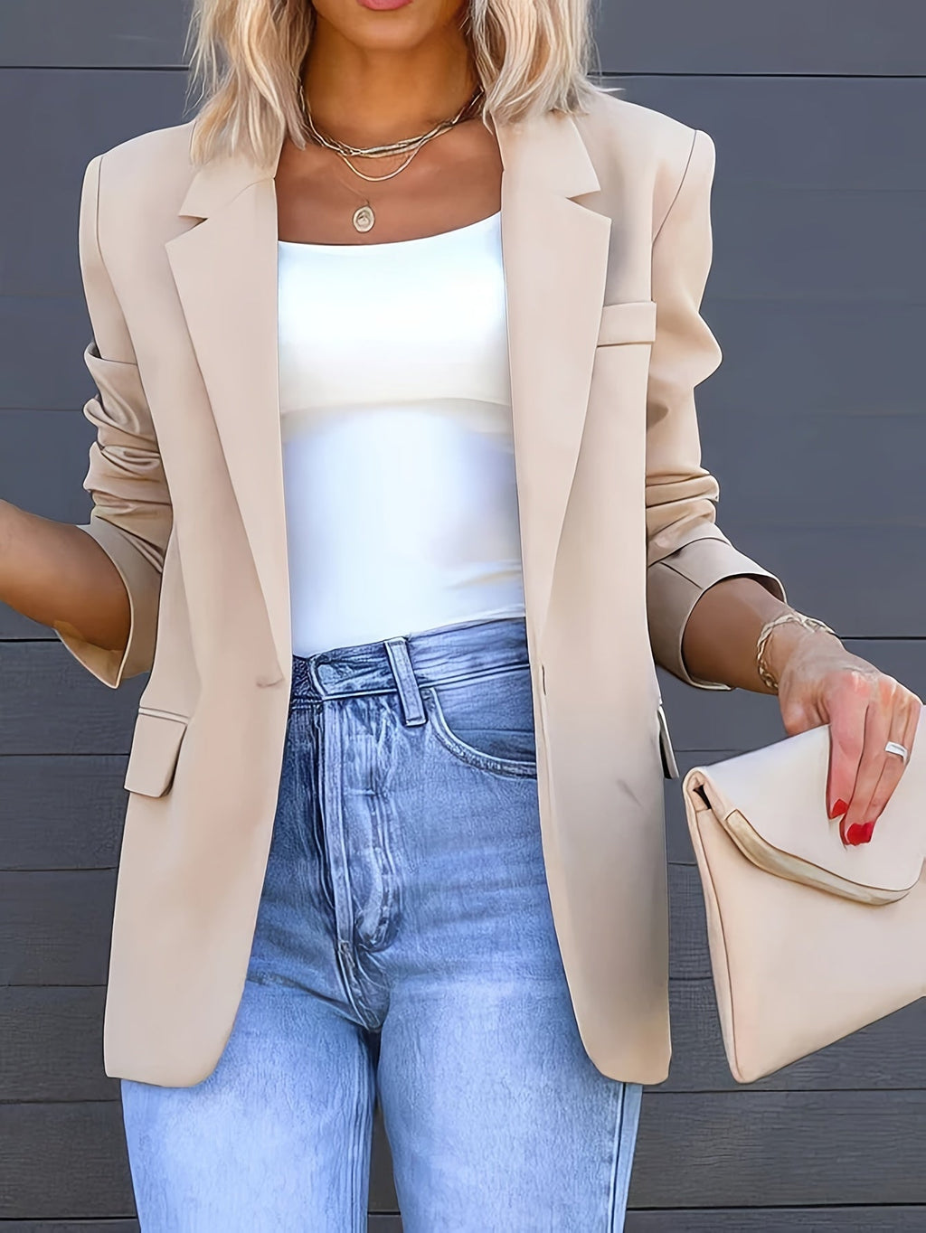GR | Lässiger Blazer Mit Reverskragen