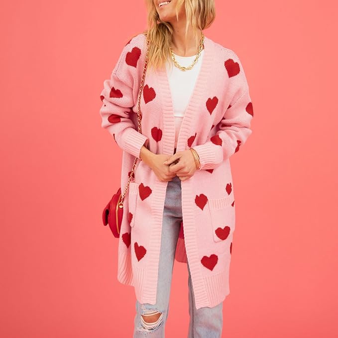 GR | Süßer Cardigan mit Herzmuster