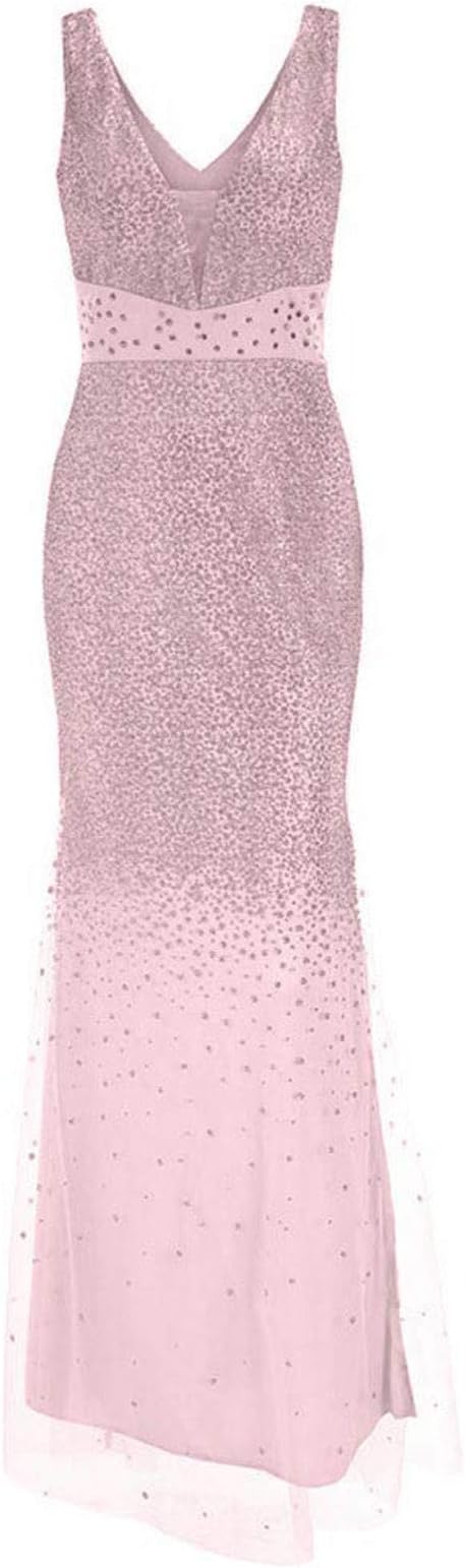 GR | Sling V-neck Split Glittering Evening Dress 