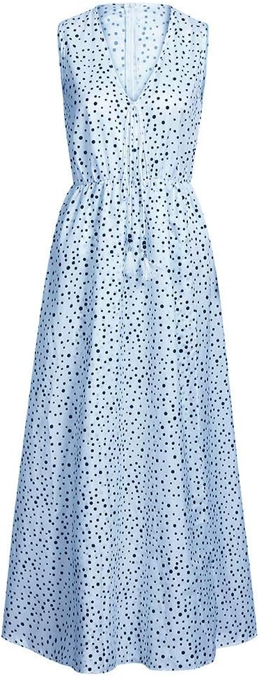 GR | Bohemian patchwork dress with V-neck and A-line in polka dots