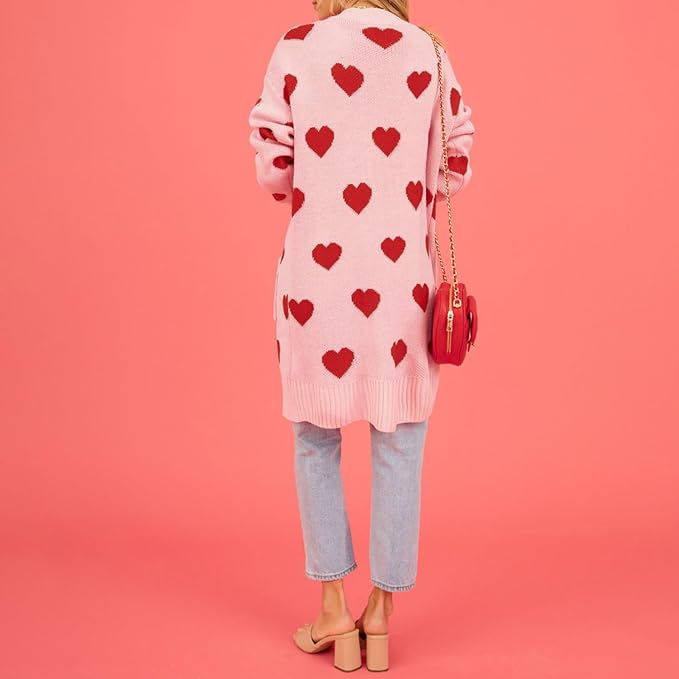 GR | Süßer Cardigan mit Herzmuster