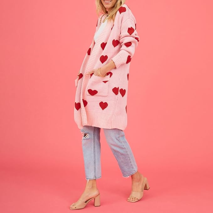 GR | Süßer Cardigan mit Herzmuster