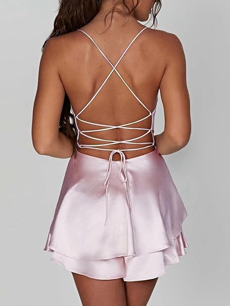 Backless satin dress 