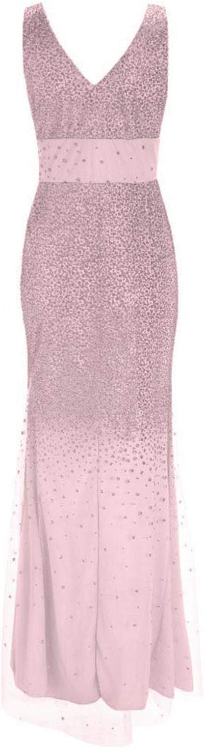 GR | Sling V-neck Split Glittering Evening Dress 