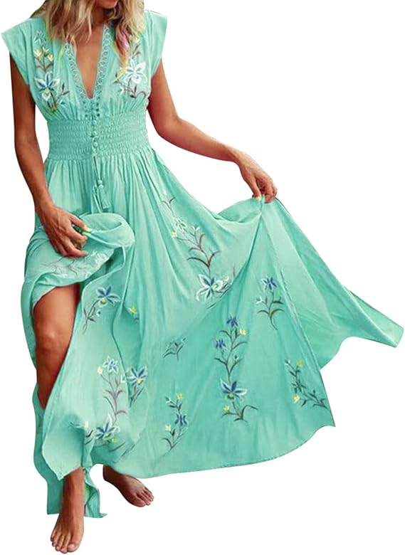 GR | Boho Dress with Embroidery for a Dreamy Summer Look