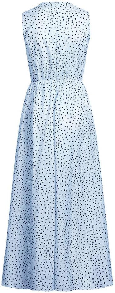GR | Bohemian patchwork dress with V-neck and A-line in polka dots