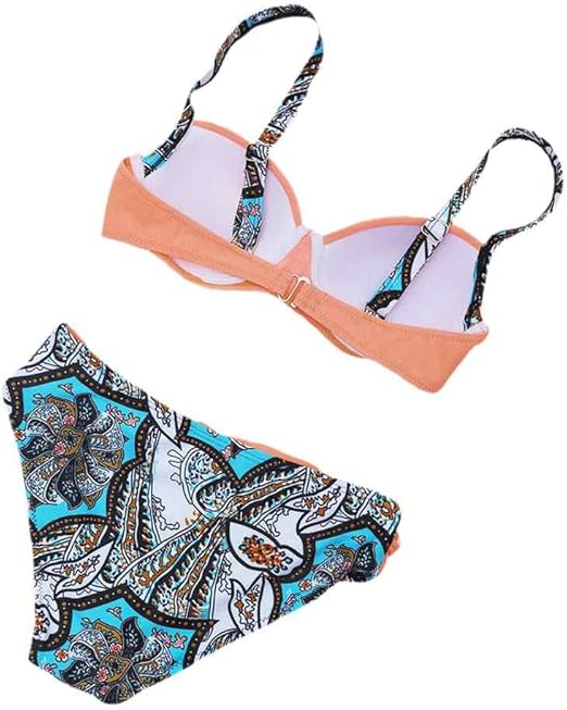 GR - Coral gingham bikini set