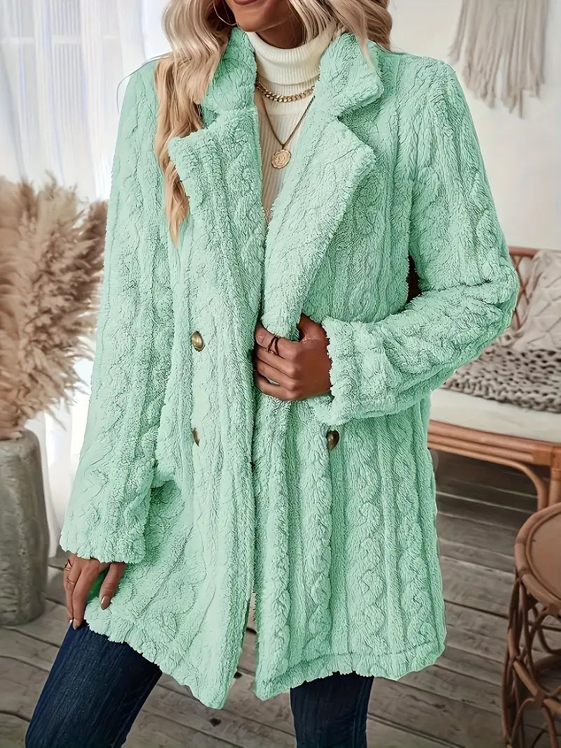 GR | Soft, solid-color thermal coat with long sleeves