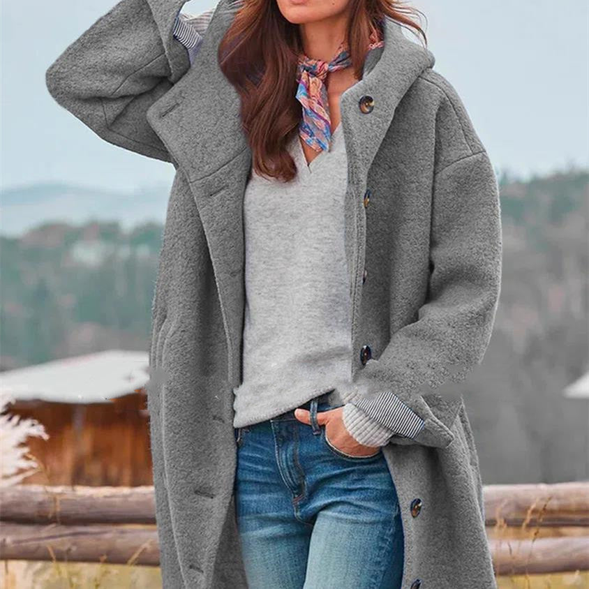 GR | elegant solid-color coat