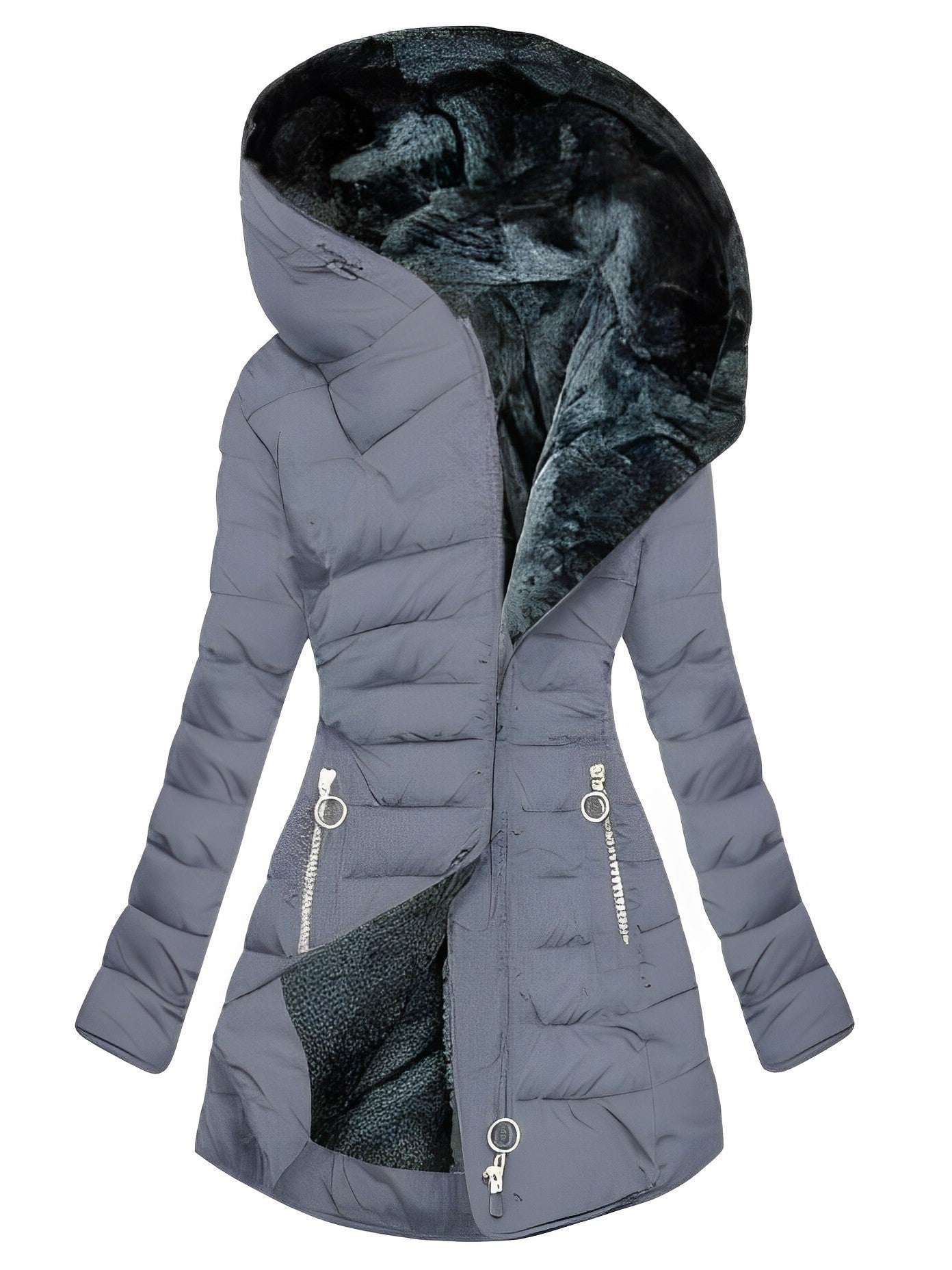 GR | Warm plush jacket with zipper 