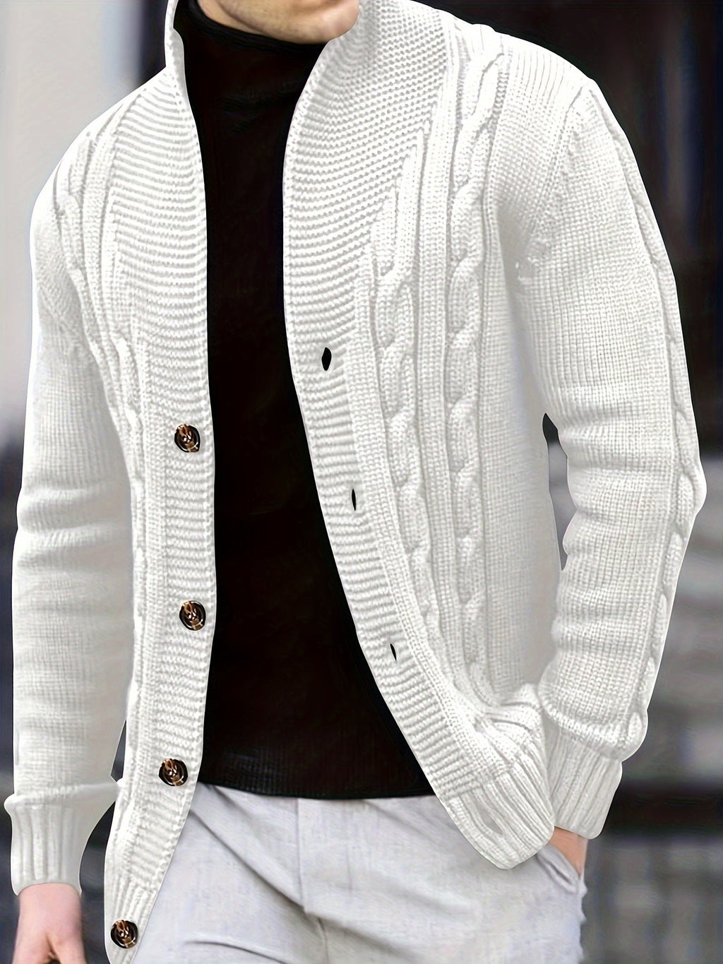 GR | Zopfstrickjacke mit Knöpfen