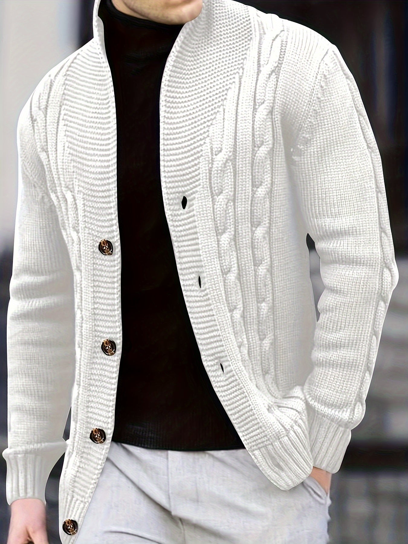 GR | Zopfstrickjacke mit Knöpfen