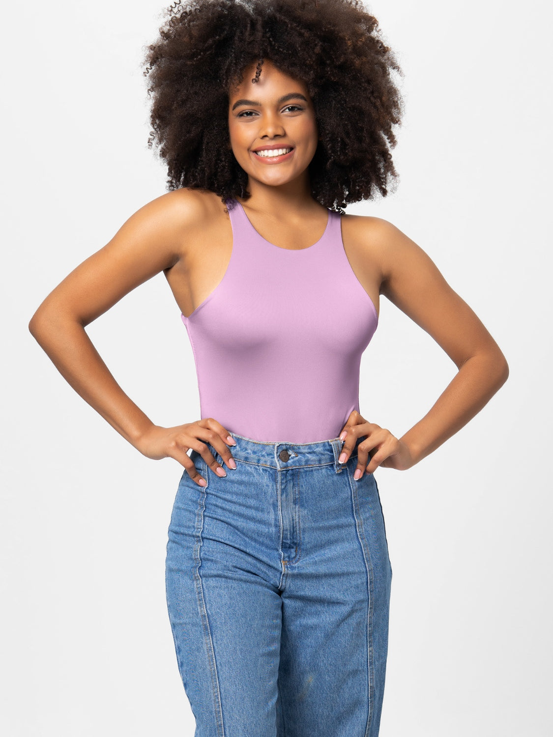 GR | Full size round-width strappy bodysuit