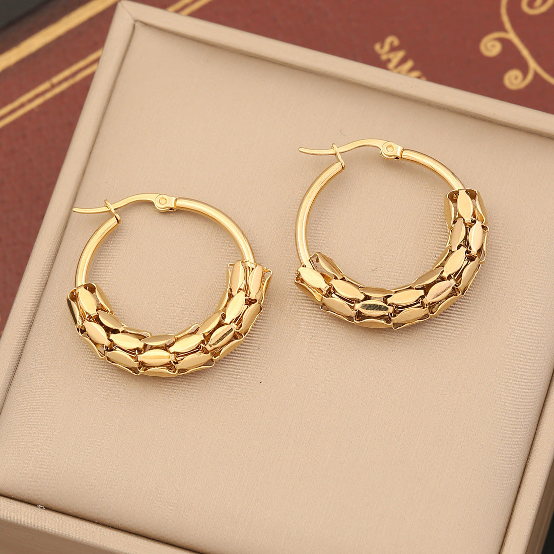 GR | Metal Exaggerated Stainless Steel Stud Earrings