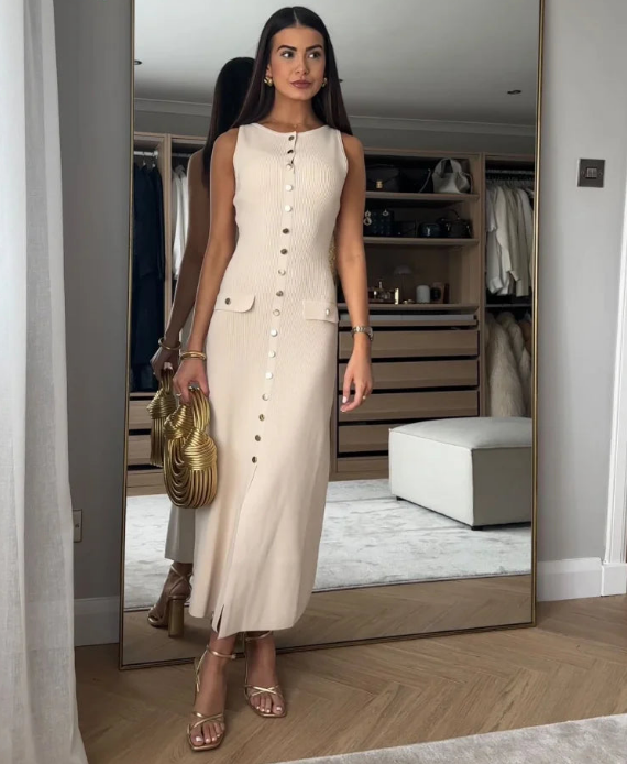 Sophia™ - Elegant sleeveless knitted dress