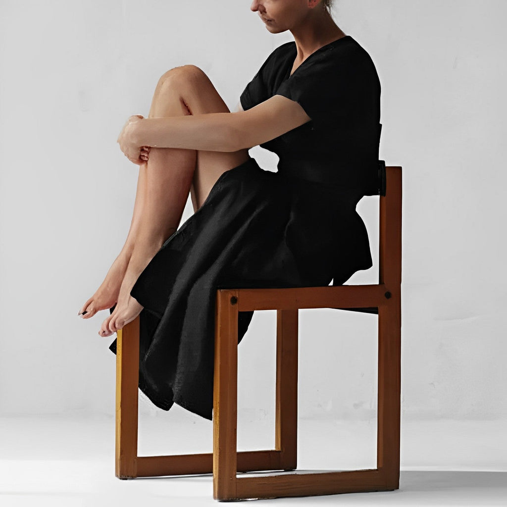 GR - Knit dress with lacing and pockets