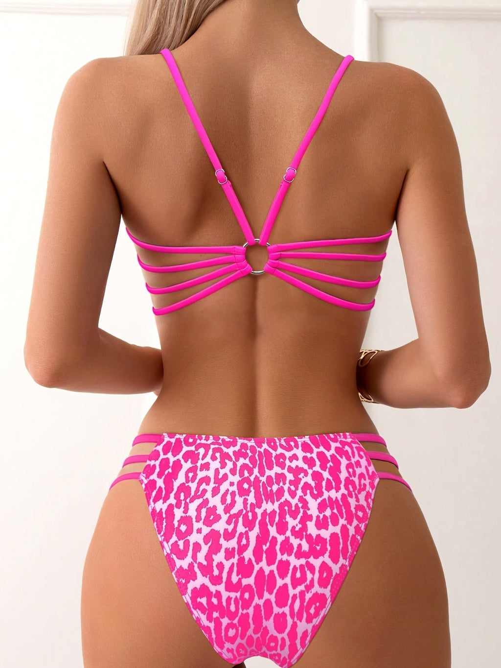 GR | Leopard print bikini set for women